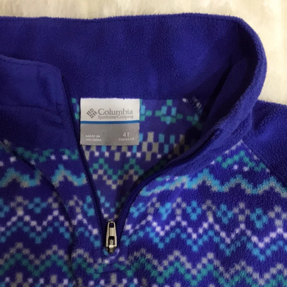 Columbia Toddler Glacial Printed Fleece 1/4 Zip Pullover | EUC - Picture 2 of 5